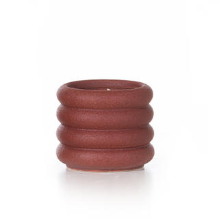 Round Rolls Ceramic Plant Pot In Claret Red