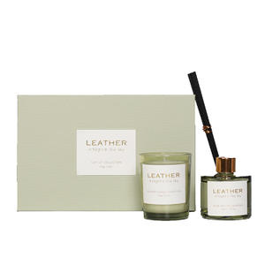 The Leather Collection 5% Happy Time 15% Happy Time 70g/50ml Green Scented Candle And Green Reed Diffuser