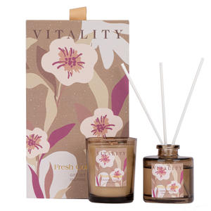 KNIT&WOVE Collection Fresh Cottage 70g/50ml Brown Scented Candle And Brown Reed Diffuser 